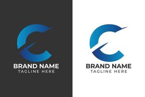 logo gradient type C abstract template design vector