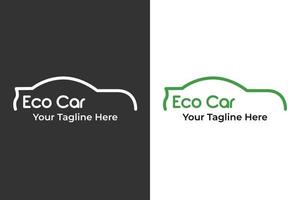 logotipo eco coche ir diseño de plantilla verde vector