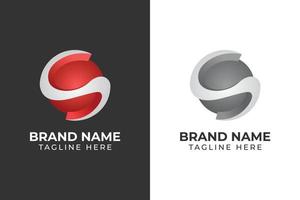 logo type S gradient red globe template design