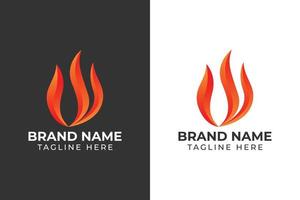 logo fire power gradient color template design