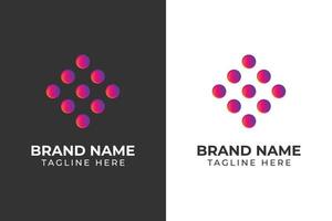 logo dot gradient purple template design