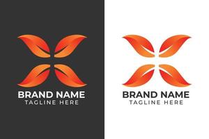 logo fire flower gradient red for company template design