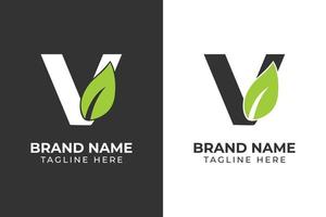 logotipo tipo v ir diseño de plantilla verde vector