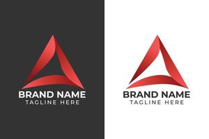 logo gradient red triangle template design vector