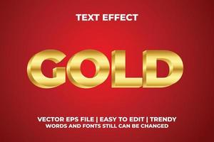 Gold bold 3D text effect with gradient red background template design