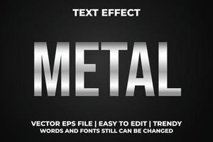 diseño de plantilla de efecto de texto de metal plateado vector