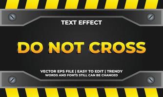 Do not cross police line 3D text effect template design