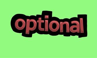 OPTIONAL writing vector design on a green background