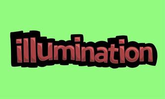 ILLUMINATION writing vector design on a green background