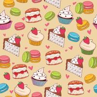 Dessert Seamless Pattern Design vector