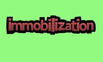 IMMOBILIZATION writing vector design on a green background