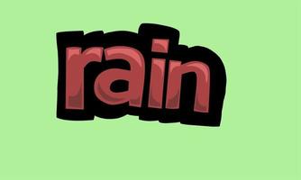 RAIN writing vector design on a green background