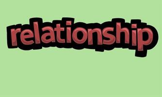 RELATIONSHIP writing vector design on a green background