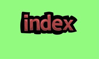 INDEX writing vector design on a green background