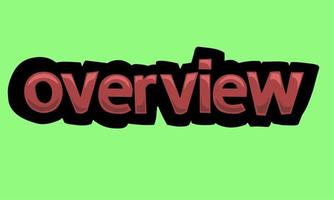 OVERVIEW writing vector design on a green background