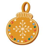 Gingerbread cookie. Christmas sweet. Winter homemade sweet. Hand drawn vector illustrations isolated on the white background.