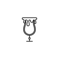 icono de vidrio de huracán o tulipán con exceso de agua sobre fondo blanco. simple, línea, silueta y estilo limpio. en blanco y negro. adecuado para símbolo, signo, icono o logotipo vector