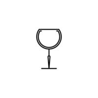 empty goblet glass icon on white background. simple, line, silhouette and clean style. black and white. suitable for symbol, sign, icon or logo vector