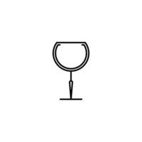 empty goblet glass icon on white background. simple, line, silhouette and clean style. black and white. suitable for symbol, sign, icon or logo vector