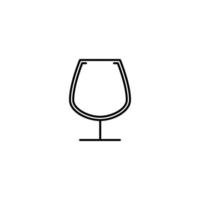 empty snifter glass icon on white background. simple, line, silhouette and clean style. black and white. suitable for symbol, sign, icon or logo vector