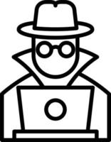 Hacker Line Icon vector