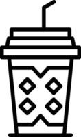 icono de línea de café frío vector