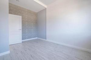 empty white room with repair and without furniture photo