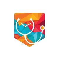 plantilla de diseño de logotipo de vector de tiempo médico. concepto de logotipo de salud y medicina o farmacia.