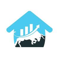 Financial bull logo design. Trade Bull Chart, finance logo. vector