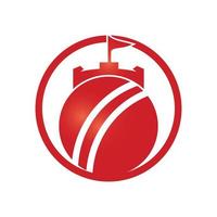 Cricket ball with fort icon design. vector