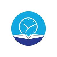 Study time vector logo design. Book with clock icon design.