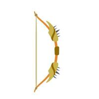 Bow weapon. Shooting and hunting element. Flat cartoon illustration vector