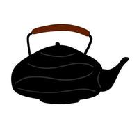 juego de té. utensilios de cocina. tetera. garabato, ilustración, aislado, blanco, plano de fondo vector