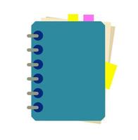 Notepad. Closed notebook for writing. School book or textbook for studying. Flat cartoon vector