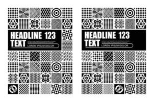 diseño de plantilla de patrón abstracto en blanco y negro vector