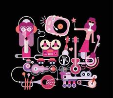 ilustración vectorial de la escuela de música vector