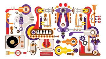 Manufacturing of music instruments vector