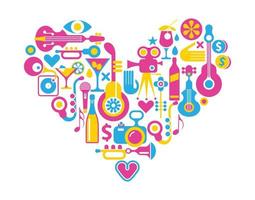 Movies and Music Heart vector