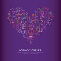 Disco Party Heart banner vector