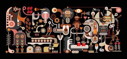 Fantastic Coffee Factory vector