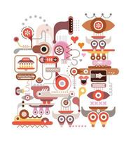 Fantastic Machine vector illustration