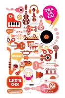 ilustración vectorial de instrumentos musicales vector