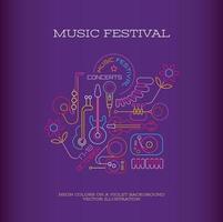 diseño de banner de festival de música vector