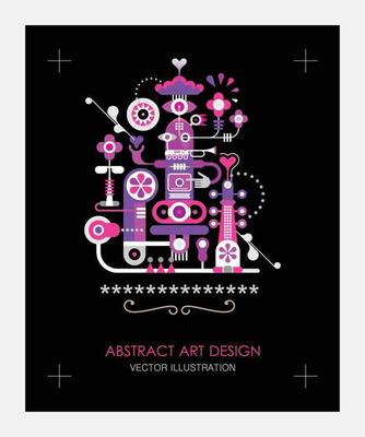 Abstract Art Design On A Black