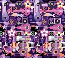 Retro Musical Seamless Background vector