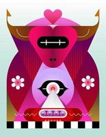 Taurus Zodiac Sign vector illustration