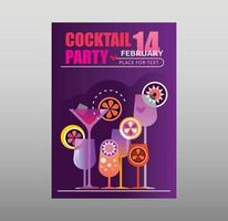 Holiday Cocktail Party Poster Template vector