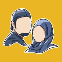 illustration of couple muslim vector