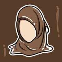 illustration of a head muslim female vector