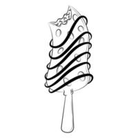 Ice cream doodle illustration. Isolated on white background. vector